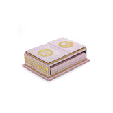Ornate lavendel en gouden decoratieve doos voor fluweel beklede Koran - Roze